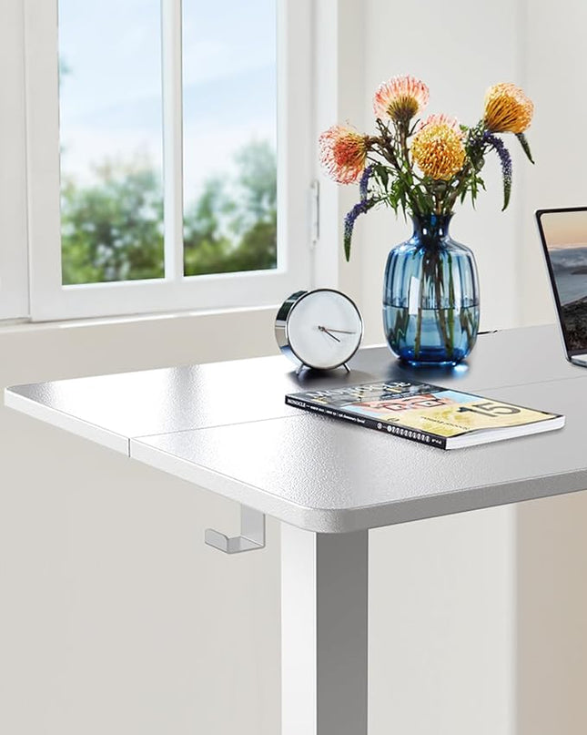 ErGear Height Adjustable Electric Standing Desk, 48 x 24 Inches Sit Stand up Desk, Memory Computer Home Office Desk (White) - LeafyLoom