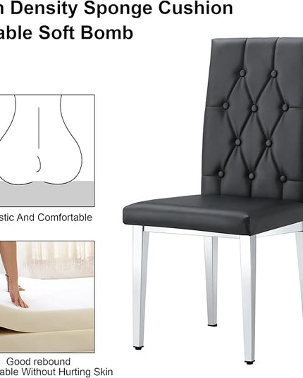 NicBex Haerin-SD-00291-LWJ Dining Chairs, 17.5"x17.5"x38.2", Black - LeafyLoom