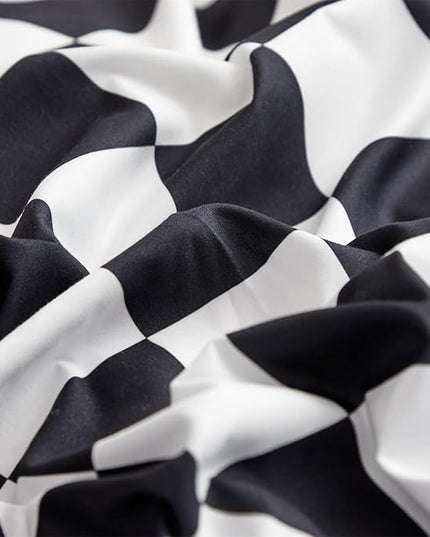 Black White Grid Comforter Set Cal King Black Plaid Bedding Set Women Black and White Checkered Bed Comforter Set Breathable Blanket Set Men Durable Bedding Comforter Set - LeafyLoom