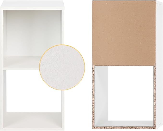 PACHIRA E-Commerce Wooden Storage Cubes Bookcase, Unit Shelf, Closet Cabinet, Organizer Rack in Living Room, Bedroom, Study, 2 Cube, White - LeafyLoom