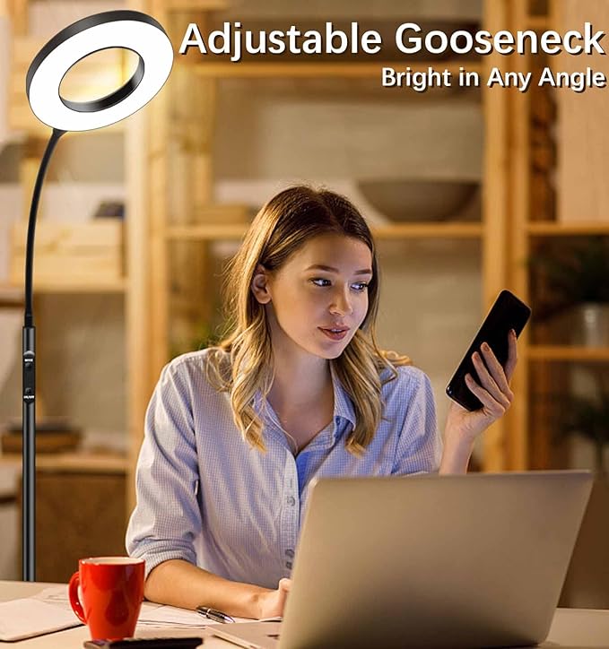 Sofa Standing lamp Floor lamp Side Reading Lamps 3-Color Tall Standing Pole Light with Remote for Live Stream Learning and Reading Living Room,Bed Room,Home Office - LeafyLoom