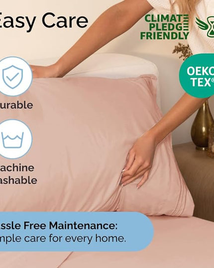 Twin Size 3 Piece Sheet Set - Comfy Breathable & Cooling Sheets - Hotel Luxury Bed Sheets for Women & Men - Deep Pockets, Easy-Fit, Soft & Wrinkle Free Sheets - Lavender Pink Oeko-Tex Bed Sheet Set - LeafyLoom