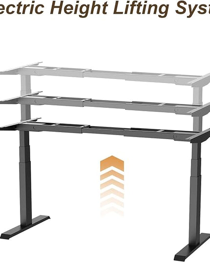 Electric Standing Desk Frame Dual Motor Height Adjustable Desk Motorized Stand Up Desk-Black(Frame Only) - LeafyLoom
