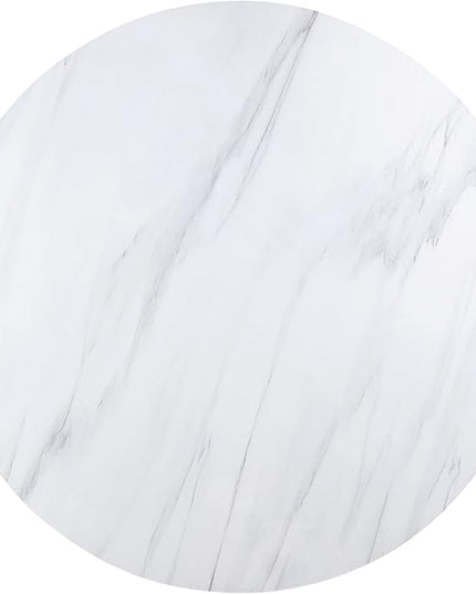 NicBex Dining Table Contemporary Kitchen Table Farmhouse Rustic Dining Table, White Marble & Weathered Espresso Round Dining Table, Easy Assembly, Espresso - LeafyLoom