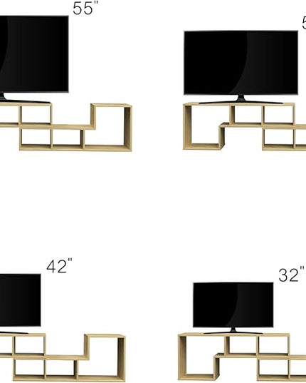 NicBex TV Stand for 50 Inch Double L-Shaped Oak TV Stand Storage Console Table for Living Room,Bedroom,41.34 Inch,Natural - LeafyLoom