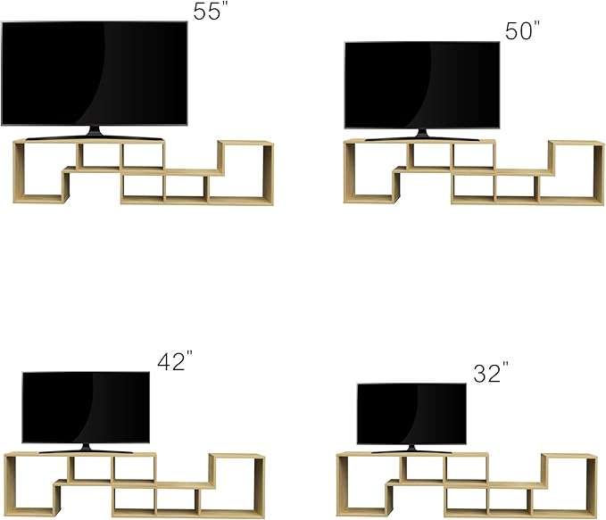 NicBex TV Stand for 50 Inch Double L-Shaped Oak TV Stand Storage Console Table for Living Room,Bedroom,41.34 Inch,Natural - LeafyLoom