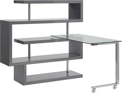 NicBex Kimberly-DW-00028-LWJ Home Office Desks, 55"x24"x54", Gray - LeafyLoom