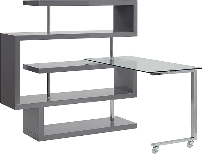 NicBex Kimberly-DW-00028-LWJ Home Office Desks, 55"x24"x54", Gray - LeafyLoom
