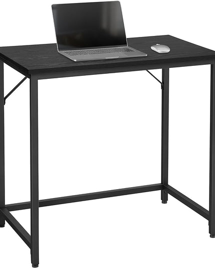 VASAGLE Computer Desk, Gaming Desk, Home Office Desk, for Small Spaces, 19.7 x 31.5 x 29.5 Inches, Industrial Style, Metal Frame, Black with Wood Grain ULWD038B56 - LeafyLoom