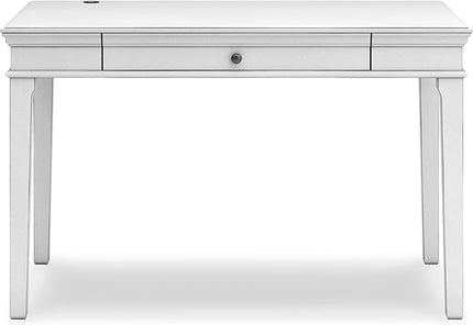 Signature Design by Ashley Kanwyn Classic Home Office Small Leg Desk with 1 Drawer and USB Ports, White - LeafyLoom