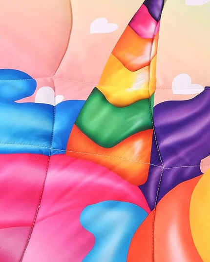 Cute Unicorn Comforter Sets 3pc Pink Flower Girl Colorful Unicorn Bedding Sets Soft Girls Unicorn Rainbow Comforter Sets - LeafyLoom