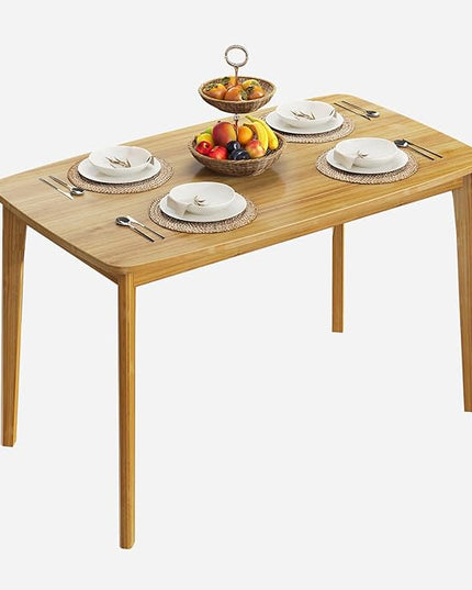 KKL Dining Table, 47“ Malaysian Oak Kitchen Table, Farmhouse Wood Dining Table for 2, Easy Assembly, Natural - LeafyLoom