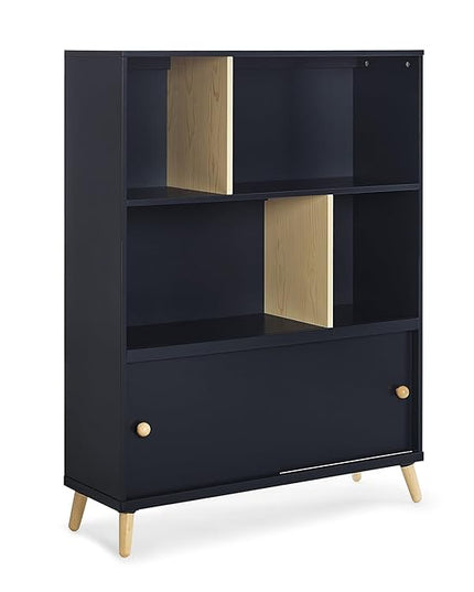 Delta Children Essex Bookcase - Greenguard Gold Certified, Black/Natural - LeafyLoom