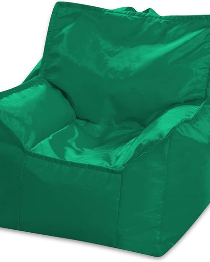 Posh Creations Structured Comfy Bean Bag Chair for Gaming, Reading, and Watching TV, Newport Chair, Microsuede - Tide Pool - LeafyLoom
