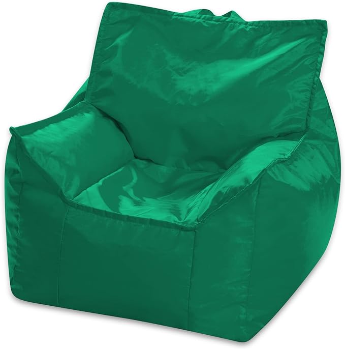 Posh Creations Structured Comfy Bean Bag Chair for Gaming, Reading, and Watching TV, Newport Chair, Microsuede - Tide Pool - LeafyLoom
