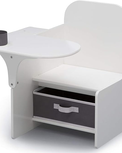 Delta Children MySize Chair Desk With Storage Bin, Bianca White - LeafyLoom