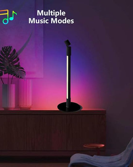 Sinvitron 360°Rotating Led Floor Lamp with Spotlight,16 Million DIY Colors,Music Sync & 213 Dynamic Mode, RGBW LED Corner Lights with App&Remote for Bedroom Living Room Gaming Room - LeafyLoom