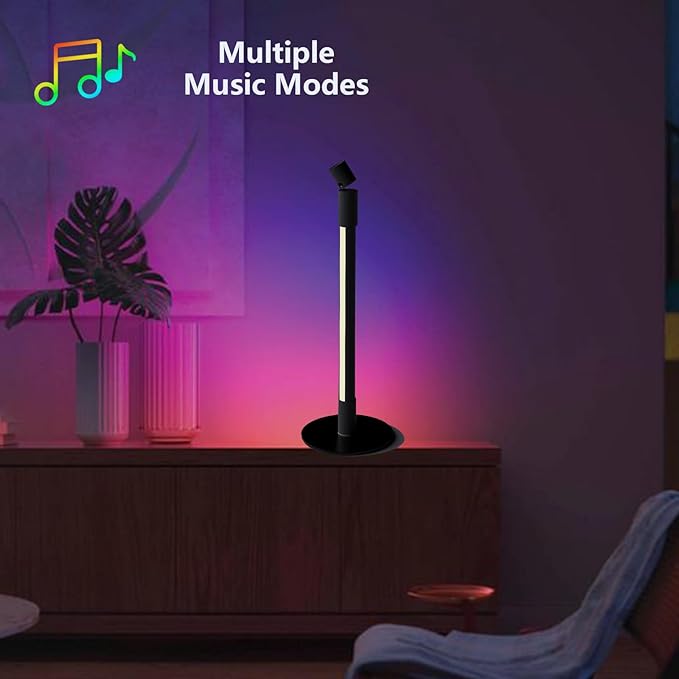 Sinvitron 360°Rotating Led Floor Lamp with Spotlight,16 Million DIY Colors,Music Sync & 213 Dynamic Mode, RGBW LED Corner Lights with App&Remote for Bedroom Living Room Gaming Room - LeafyLoom