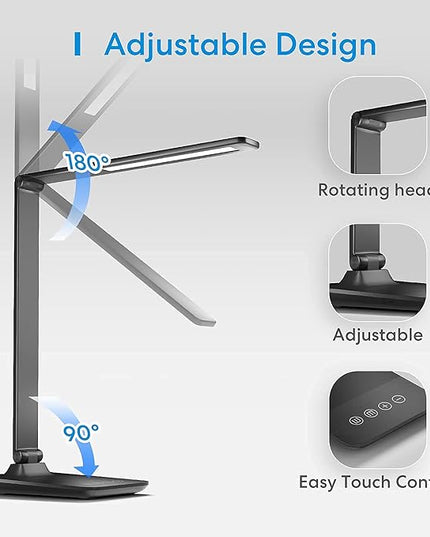 meross Smart LED Desk Light, Metal LED Desk Lamp Works with HomeKit, Alexa and Google Home, WiFi Eye-Caring Smart LED Desk Lamp for Home Office with Tunable White, Remote Control, Schedule and Timer - LeafyLoom