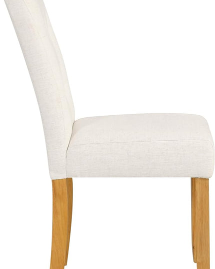 HomePop Classic Parsons Dining Chairs, Pack of 2, Ivory Textured Woven - LeafyLoom