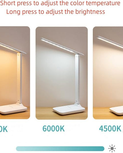 LED Desk Lamp, Dimmable Table Lamp with 3 Color Temperatures, Eye-Caring Reading Lamp with a Built-in Lithium Battery , USB Rechargeable, Touch Control, Study Lamp, Table Lamp, White - LeafyLoom