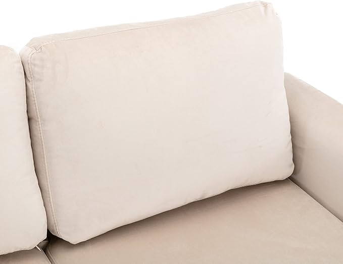 72.44" L-Shaped Reversible Sectional Sofa w/Pull Out Bed & Storage Chaise Lounge,Interior Furniture Comfy Sleeper Corner Couch with 3 Throw Pillows and Pockets,for Dorm,Apartment,Beige - LeafyLoom