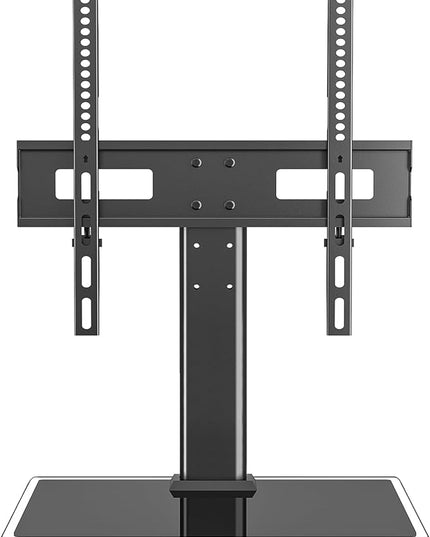 Universal TV Stand Mount for 27-60 inch TVs, Height Adjustable Table Top TV Stand Holds up to 88lbs, TV Mount Stand with Tempered Glass Base, Replacement TV Base Stands Max VESE 400x400mm - LeafyLoom