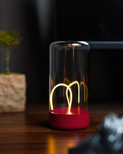 Mini Minimalist Table Lamp Cordless LED Desk Lamp Rechargeable Modern Night Lights Portable Nightstand Lamps Unique Ambient Light Mood Lighting for Bedroom, Beside, Nursery - LeafyLoom