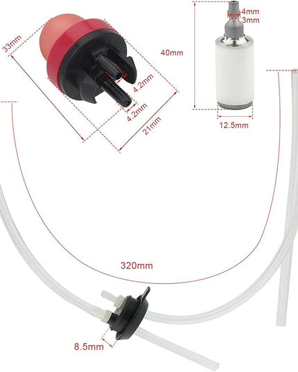 581798001 Fuel Line 581798001 Air Filter Kit for Husqvarna 125B Fuel Line Kit 125 B 125BX 125BVX Handheld Leaf Blower with Fuel Filter Grommet Primer Bulb Spark Plug - LeafyLoom
