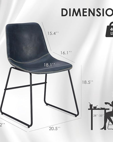 Dining Chairs Set of 4, Kitchen & Dining Room Chairs Dining Chairs Midcentury Modern Chair, Mid Century Faux Leather Dining Chair Comfortable,Dining Chair for Home - LeafyLoom