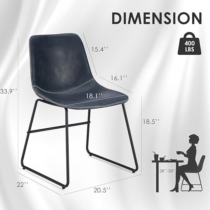 Dining Chairs Set of 4, Kitchen & Dining Room Chairs Dining Chairs Midcentury Modern Chair, Mid Century Faux Leather Dining Chair Comfortable,Dining Chair for Home - LeafyLoom