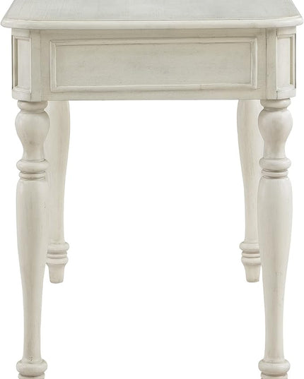 OSP Home Furnishings Country Meadows 48 Inch Writing Desk with Drawer, Antique White - LeafyLoom