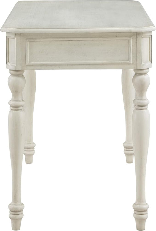 OSP Home Furnishings Country Meadows 48 Inch Writing Desk with Drawer, Antique White - LeafyLoom