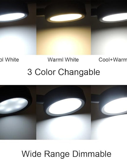 Dimmable Clip on Clamp LED Gooseneck Desk Light Lamp, Clip-on 3 Color Changeable Reading Lights, C-Clamp Nightlight, USB Port (Silver (3 Color Temperature)) - LeafyLoom