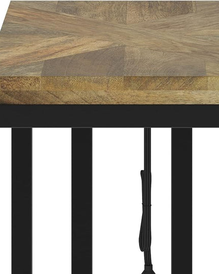 SIMPLIHOME Hayward Modern Industrial 19 Inch Wide Metal Side Table in Natural, Fully Assembled, For the Living Room and Bedroom - LeafyLoom