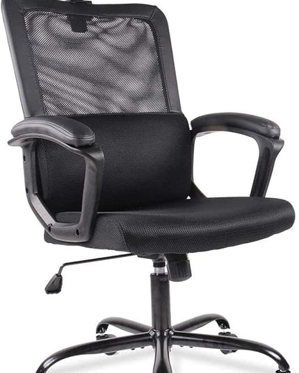 SMUG Office Chair, Ergonomic Mesh Home Office Computer Chair with Lumbar Support/Adjustable Headrest/Armrest and Wheels/Mesh High Back/Swivel Rolling (Black) - LeafyLoom