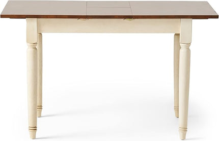 Christopher Knight Home Clearwater Rectangular Solid Top Table, Dark Oak / Antique White - LeafyLoom