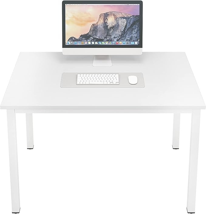 sogesfurniture 39.3 inches Office Desk Computer Desk Gaming Desk Computer Table Sturdy Writing Workstation for Home Office, White - LeafyLoom