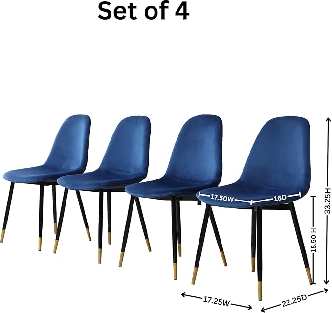 NicBex Haerin-SD-00349-LWJ Dining Chairs, 22.3"x17.3"x33.3", Blue - LeafyLoom