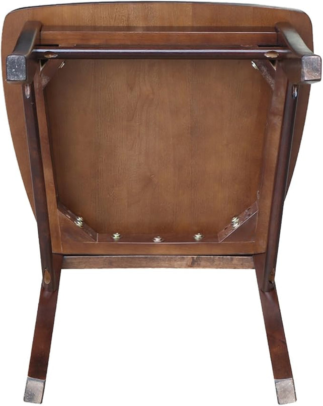 International Concepts X- Back Chair, with Solid Wood Seat, Java - LeafyLoom