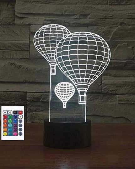 FXUS 3D Hot Air Balloon Night Light Remote Control Touch Switch 16 Color Change LED Light Table Desk Lamp Home Decoration Toy Birthday Xmas Kid Children Gift - LeafyLoom