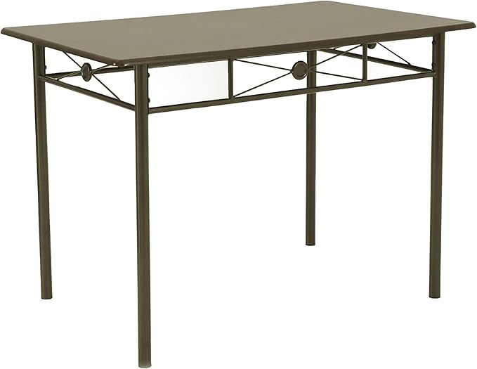 NicBex Small Dining Table Set for 4 Counter Height Dining Table Set 5-Piece Rectangle Dining Set for Kitchen, Breakfast Nook Living Room, Steel Frame, Space-Saving, Brown - LeafyLoom