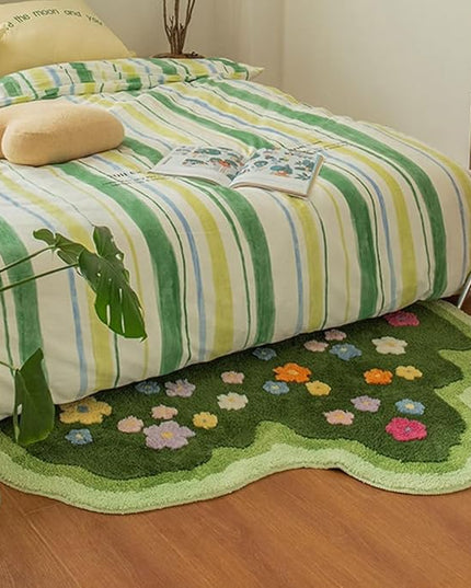 Moss Rug Lovely Green Moss Leaf Bathroom rug Non-Slip 3D Moss Carpet Washable Water Absorbent Soft Moss Carpet Bed for Bathroom Bedroom Kitchen Living Room (A, 2.6x4.9ft) - LeafyLoom
