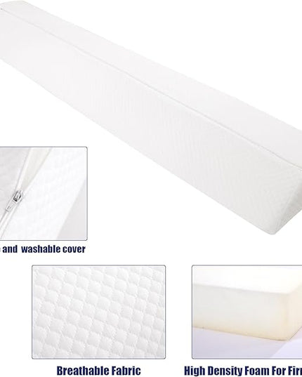 HOMBYS Wedge Pillow Headboard for Bed Gap,Foldable Bed Wedge Gap Filler Full Size,Matterss Gap Filler,Multi Functional Bed Crack Pillow, Fill The Gap (0-7") Between Your Headboard and Mattress,White - LeafyLoom