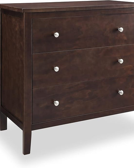 Delta Children Campbell 3 Drawer Dresser, Walnut Espresso - LeafyLoom