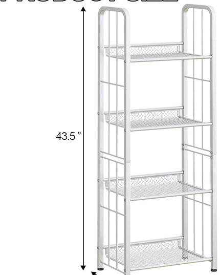 Bookshelf Storage Shelf Bookcase Freestanding Storage Stand Book Organizer for Living Room, Bedroom, Kitchen, Rust Resistance,Easy Assembly Multi-Functional Organizer (4 Tiers, White) - LeafyLoom