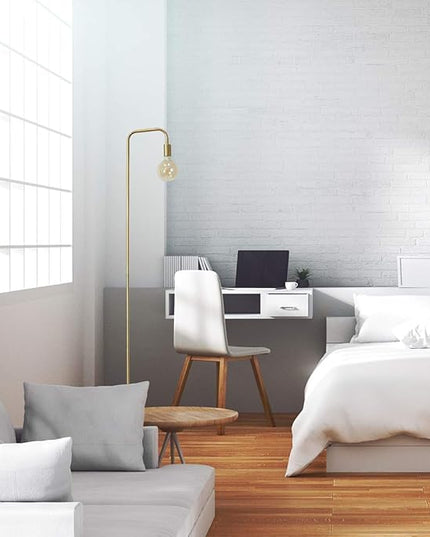O’Bright Industrial Floor Lamp for Living Room, Metal Lamp, E26 Socket, 70 Inches, Minimalist Design for Decorative Lighting, Stand Lamp for Bedroom, Office, Dorm, Gold - LeafyLoom