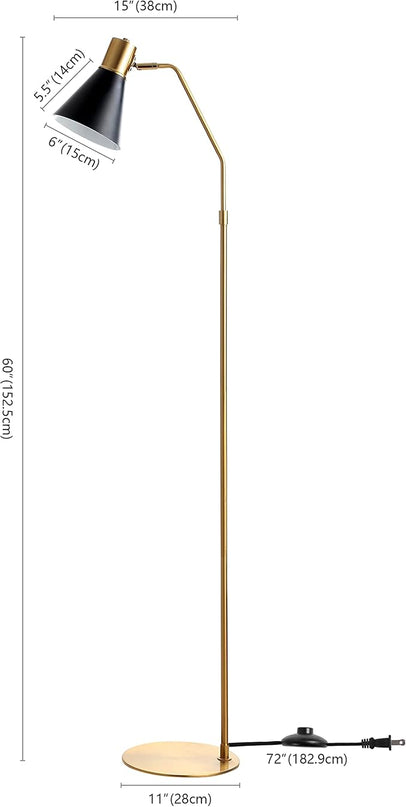 Safavieh FLL4042A Lighting Collection Grania Gold and Black 60-inch Floor Lamp, H - LeafyLoom