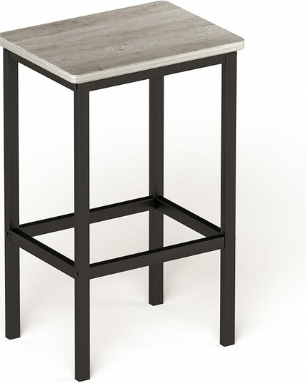 NicBex Small Dining Table for 2 Kitchen Tables and Chairs Bar Table Set, Square Bar Table with 2 Bar Chairs for Kitchen Breakfast Table, Bar, Banquet Hall, Space Saving, Gray - LeafyLoom