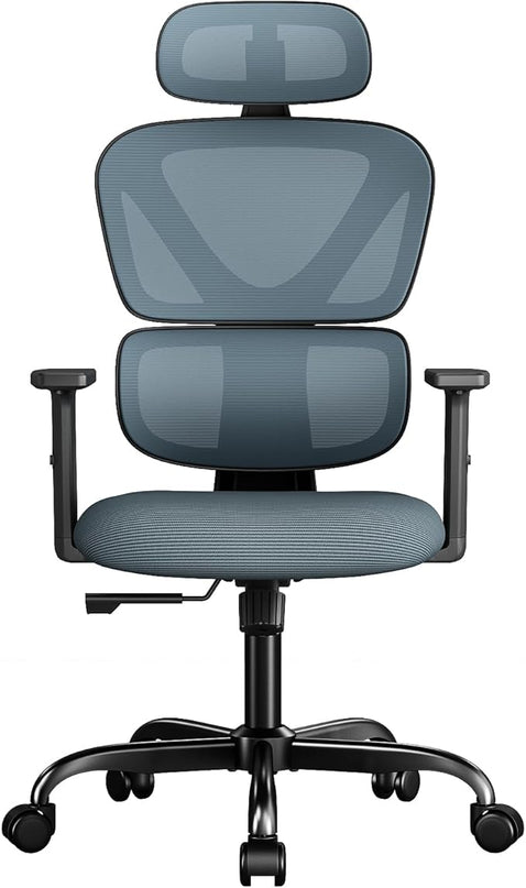 Sytas Office Chair Ergonomic Desk Chair, High Back Computer Chair, Comfy Home Office Chair with Lumbar Support, Breathable Mesh Chair Adjustable Armrests,Tilt Function - LeafyLoom